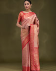 Rukmini - Peach & Red