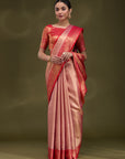 Rukmini - Peach & Red