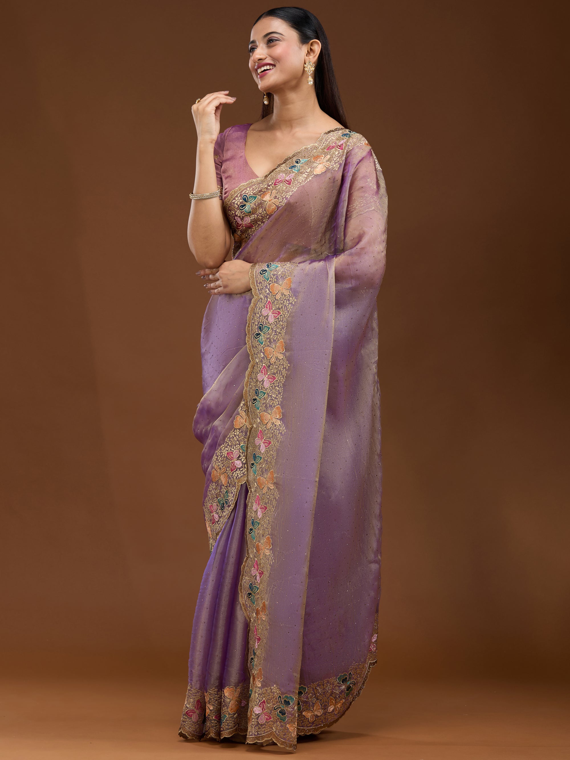 Whimsical Butterflies - Violet Gold