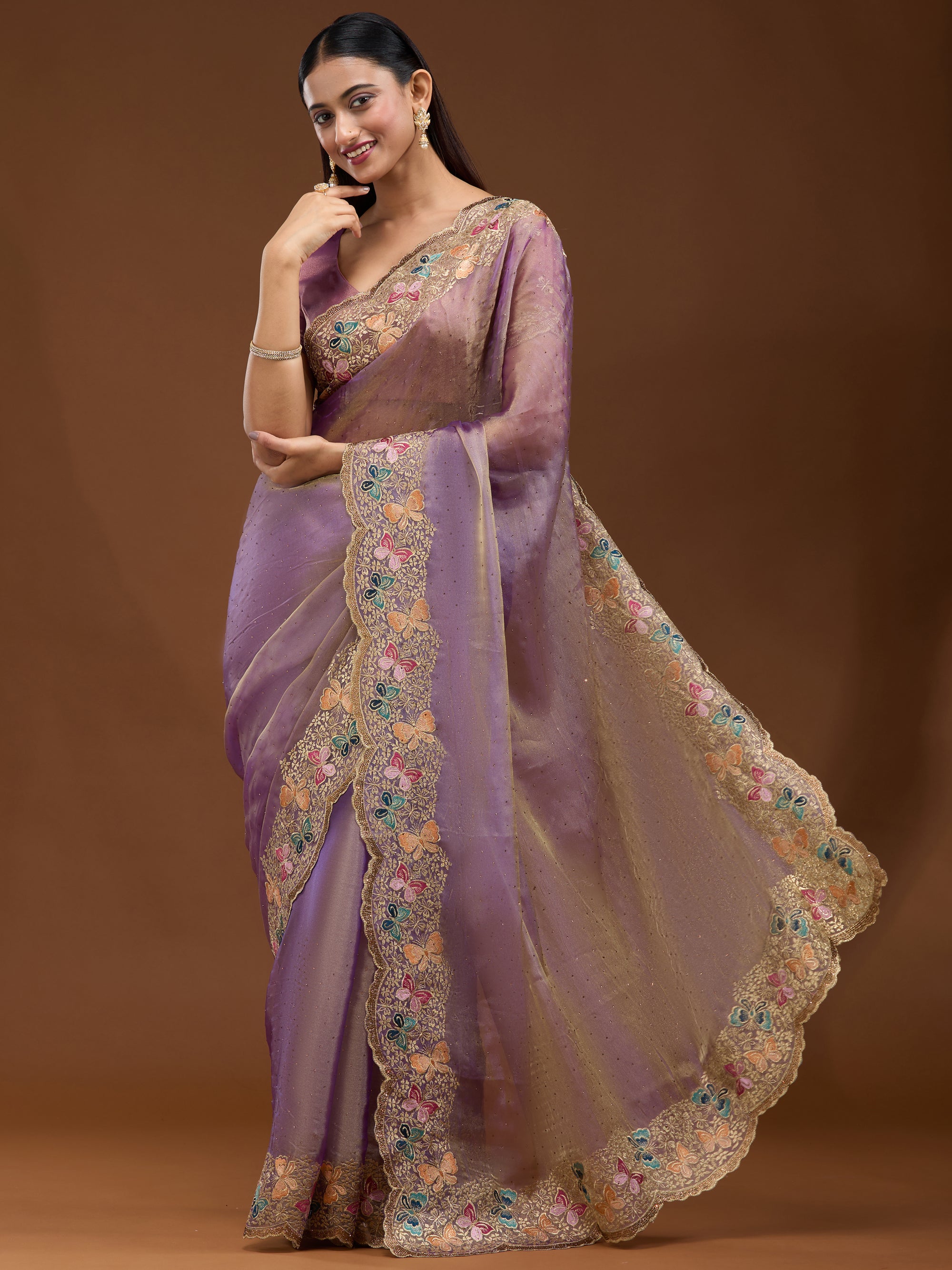 Whimsical Butterflies - Violet Gold