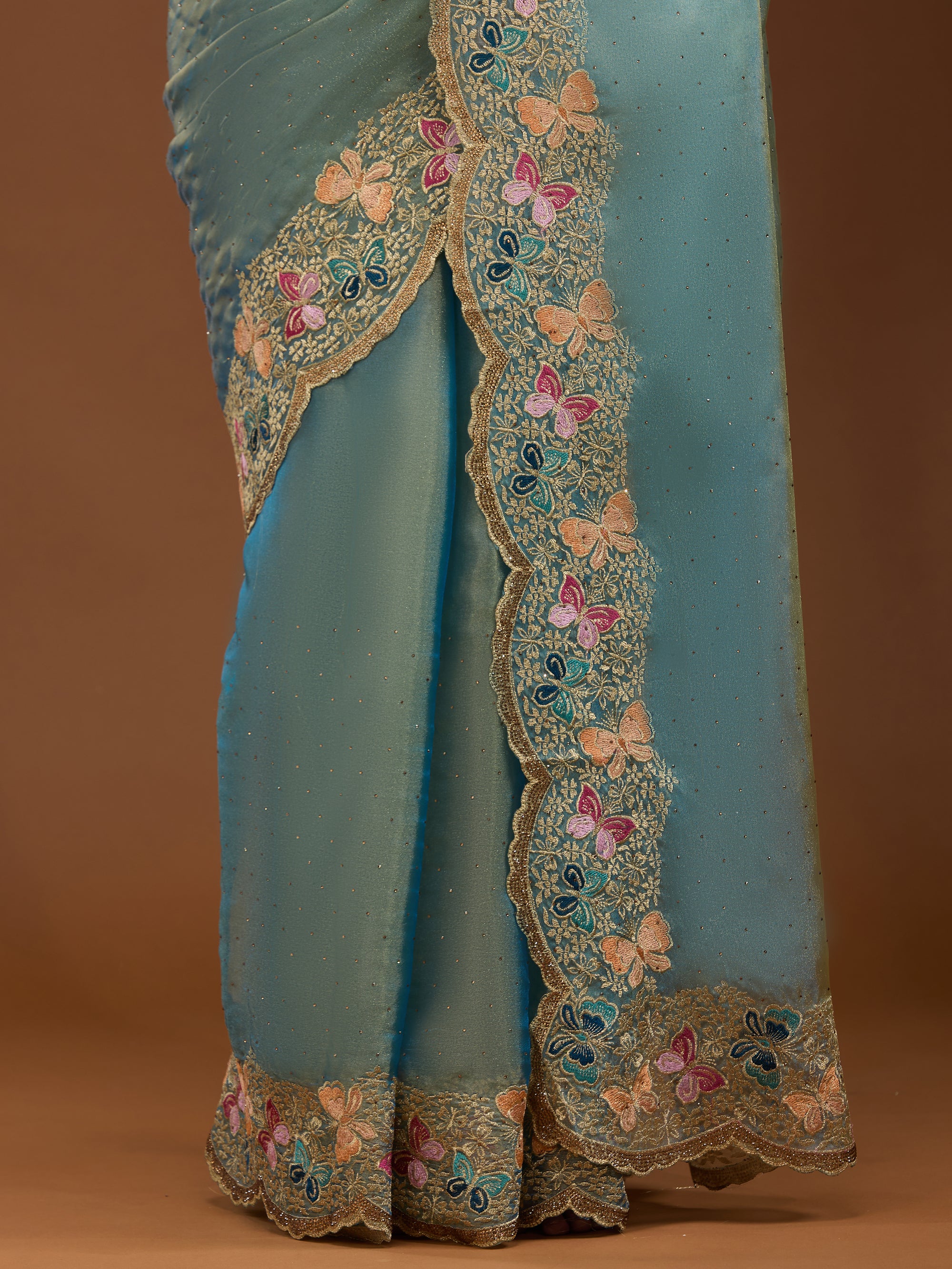 Whimsical Butterflies - Blue Gold