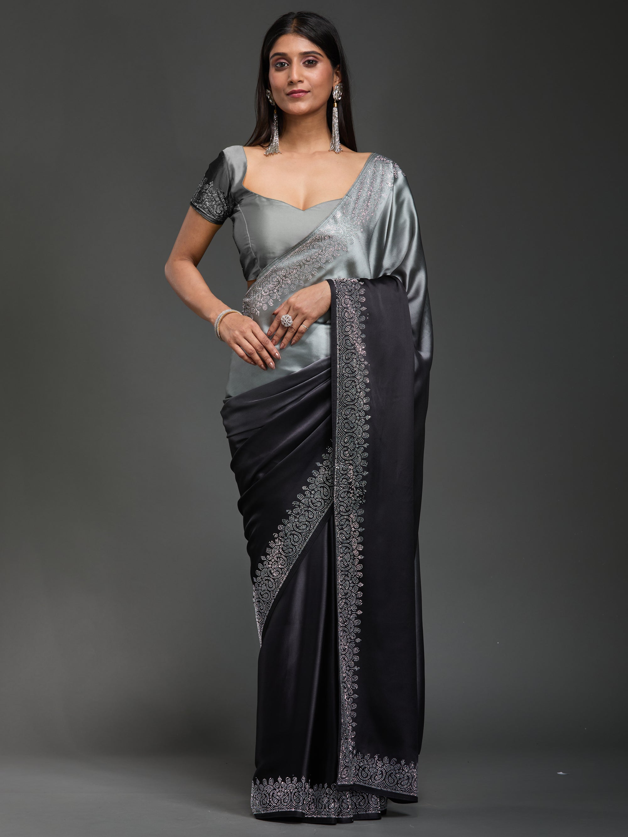 Starry Brilliance - Grey Black Ombre