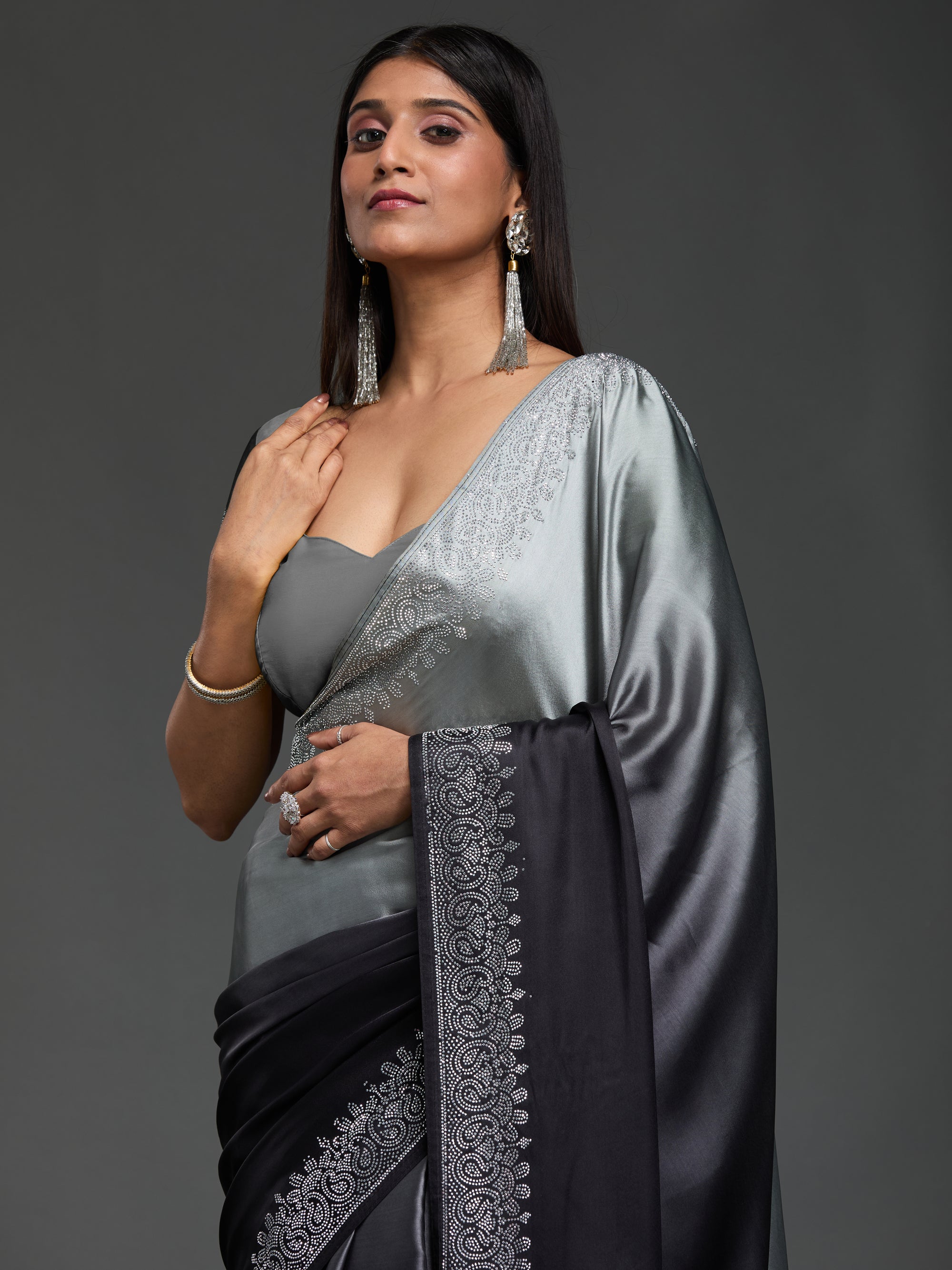 Starry Brilliance - Grey Black Ombre