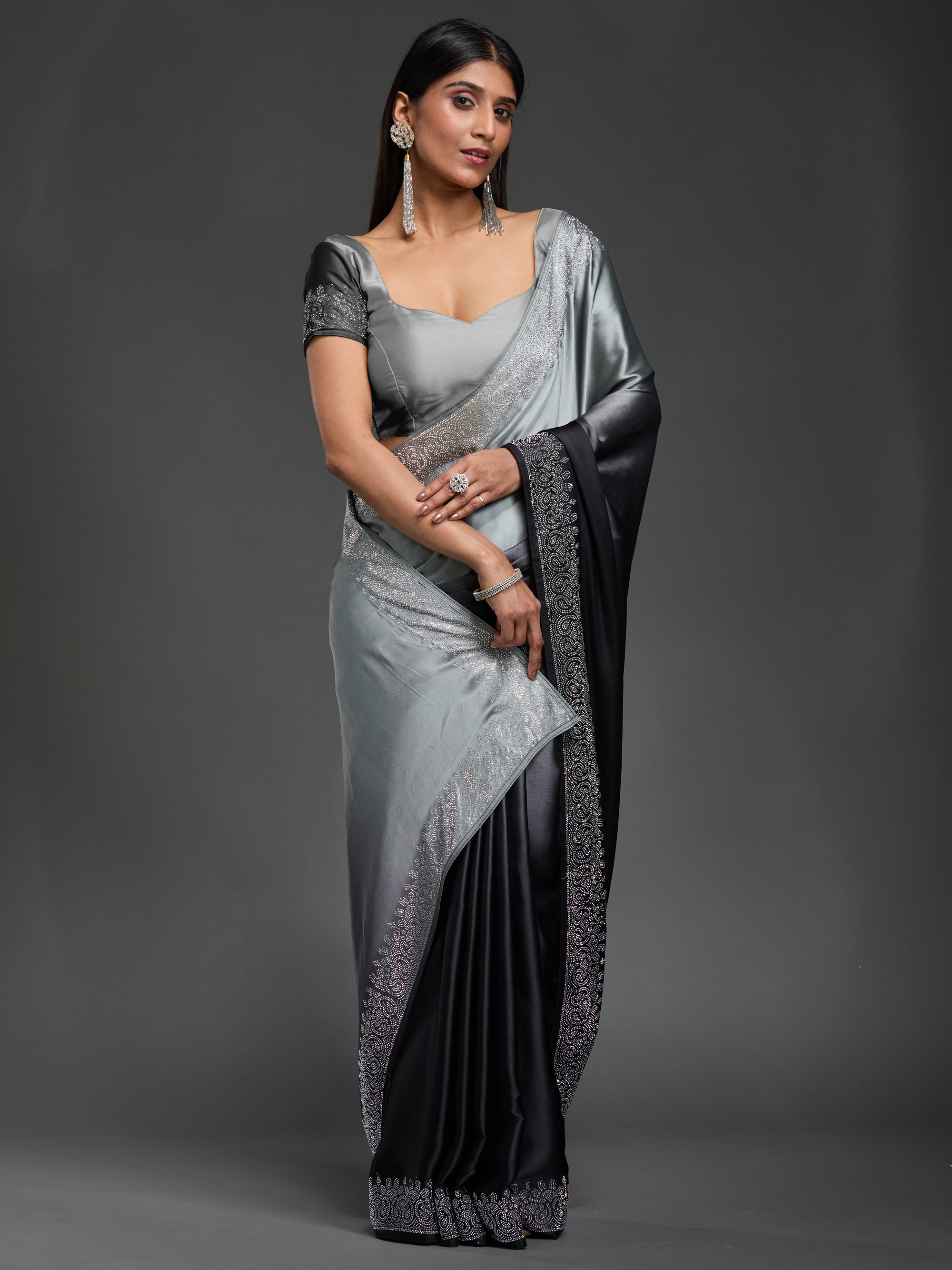 Starry Brilliance - Grey Black Ombre