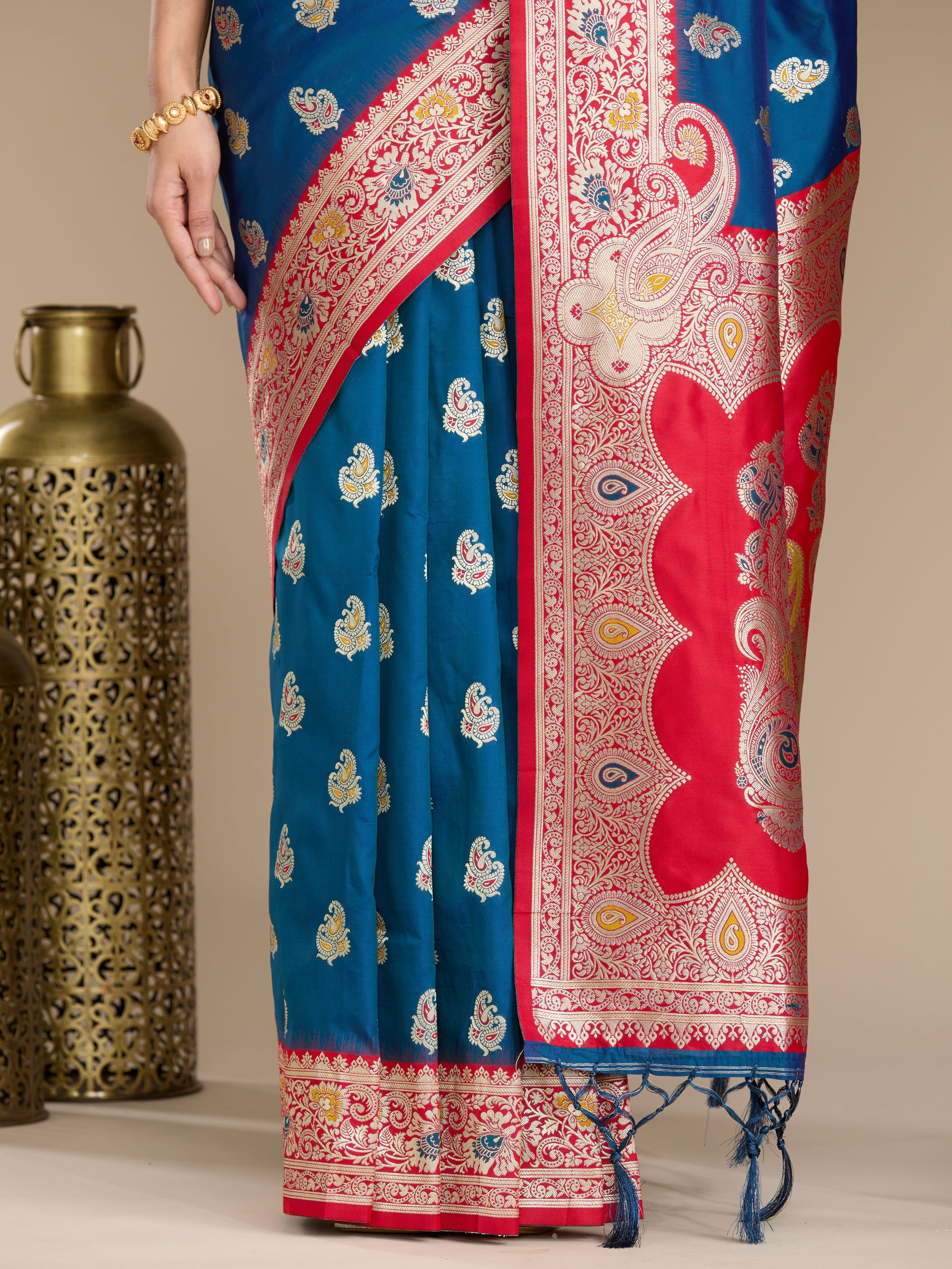 Lavanya - Blue & Red