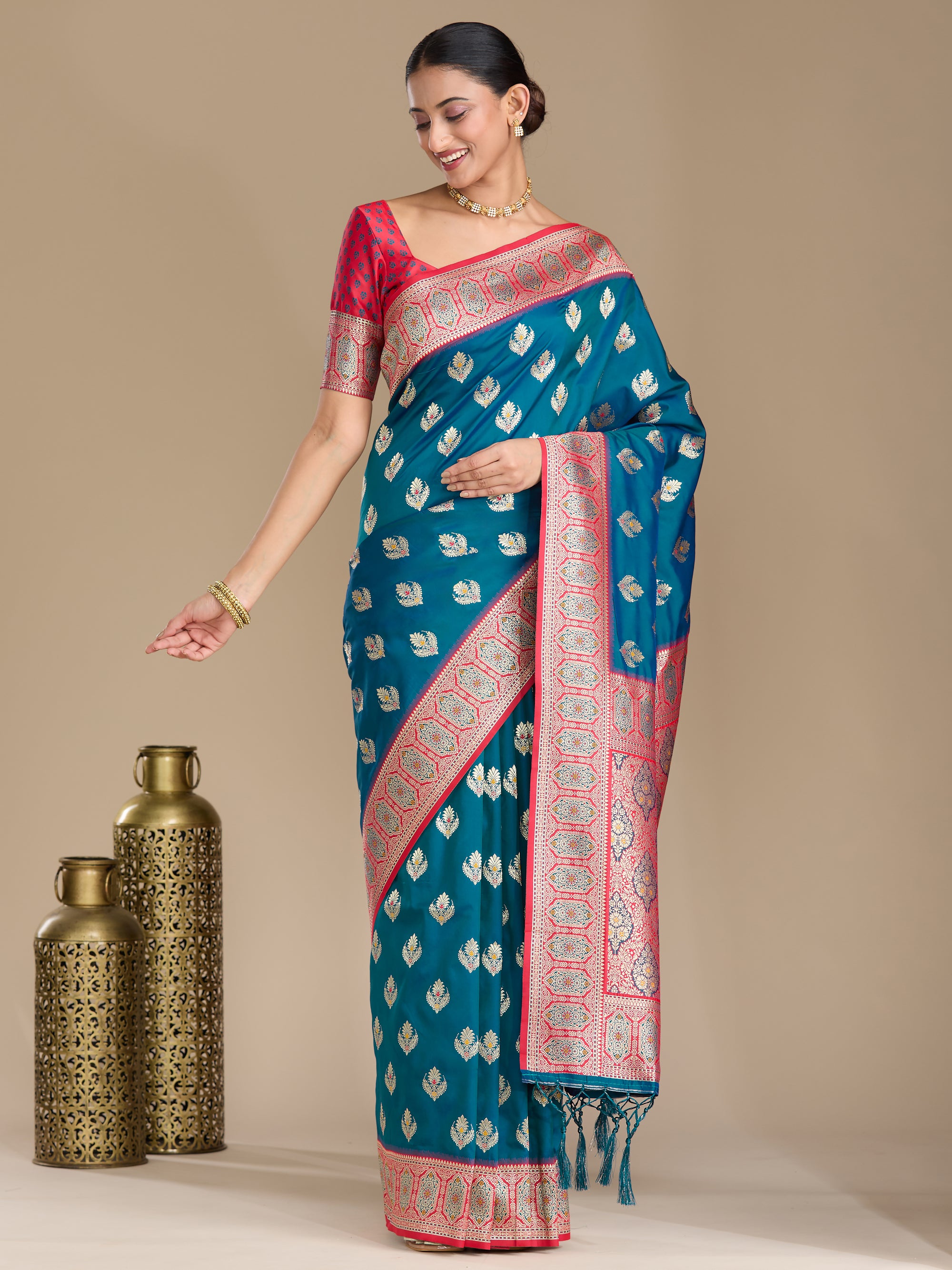Gitanjali - Blue & Pink