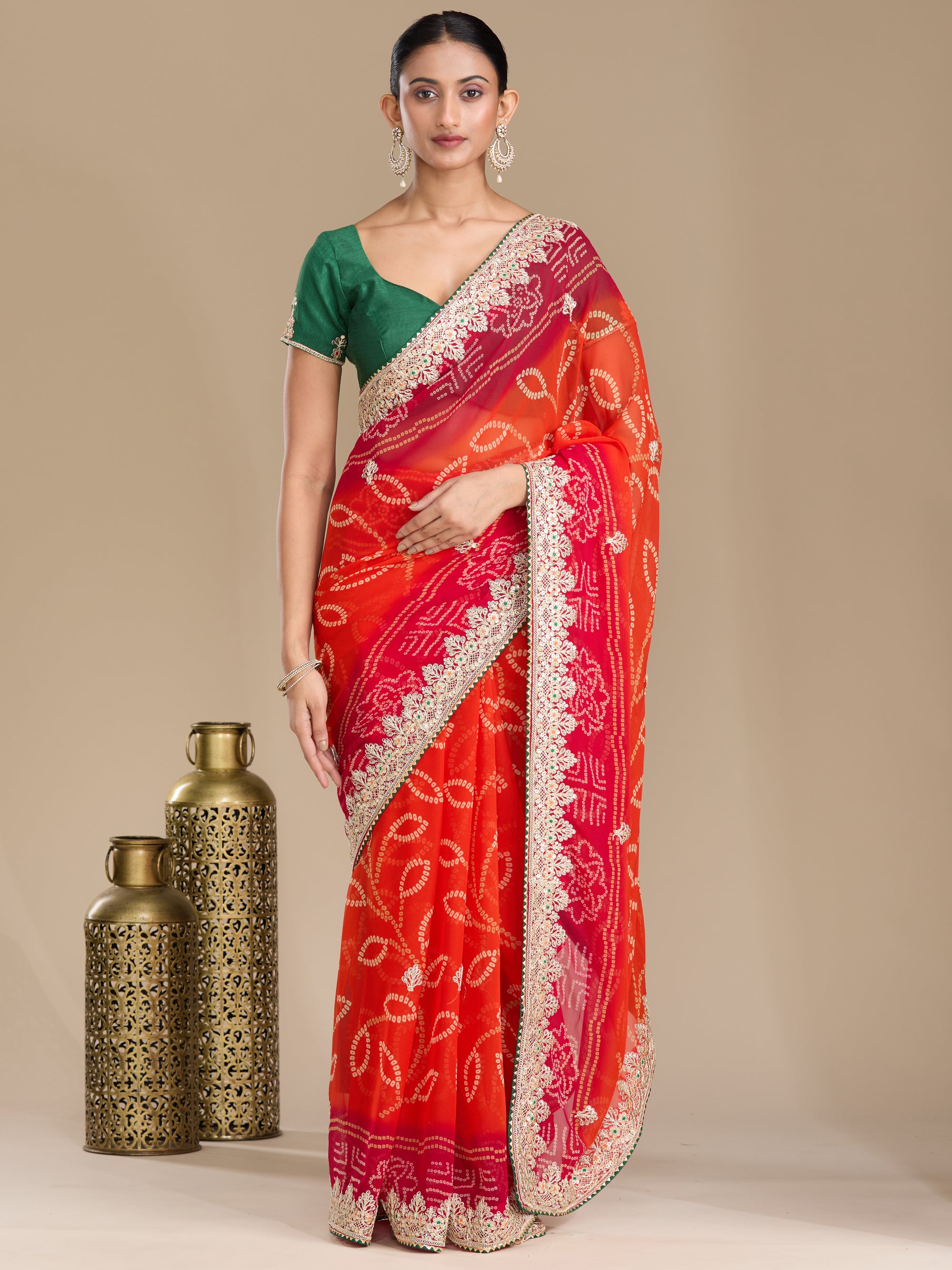 Regal Radiance - Orange & Red