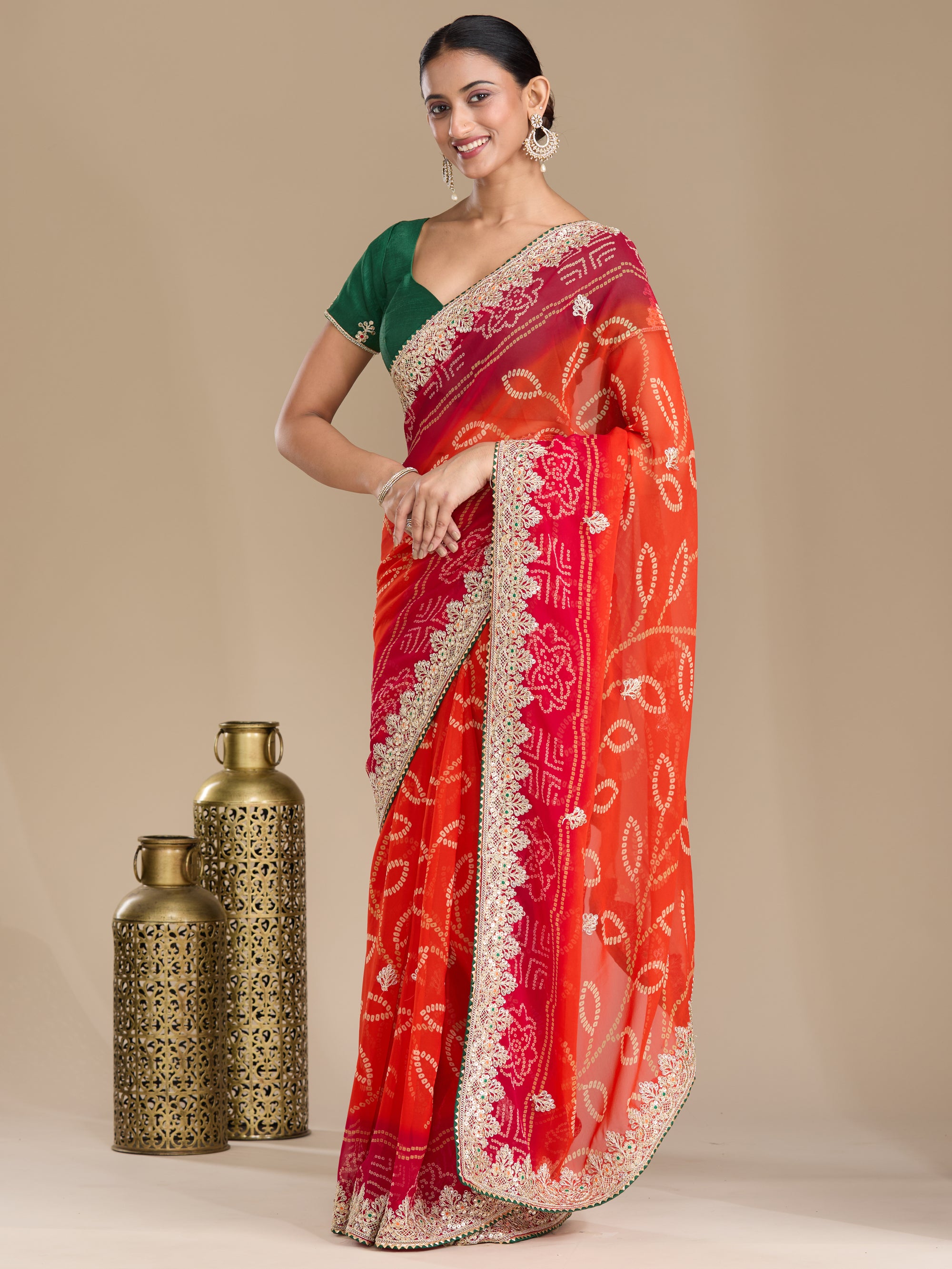 Regal Radiance - Orange & Red