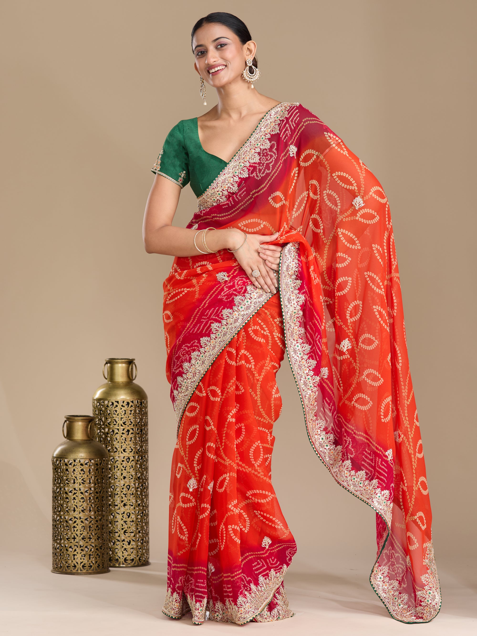 Regal Radiance - Orange & Red