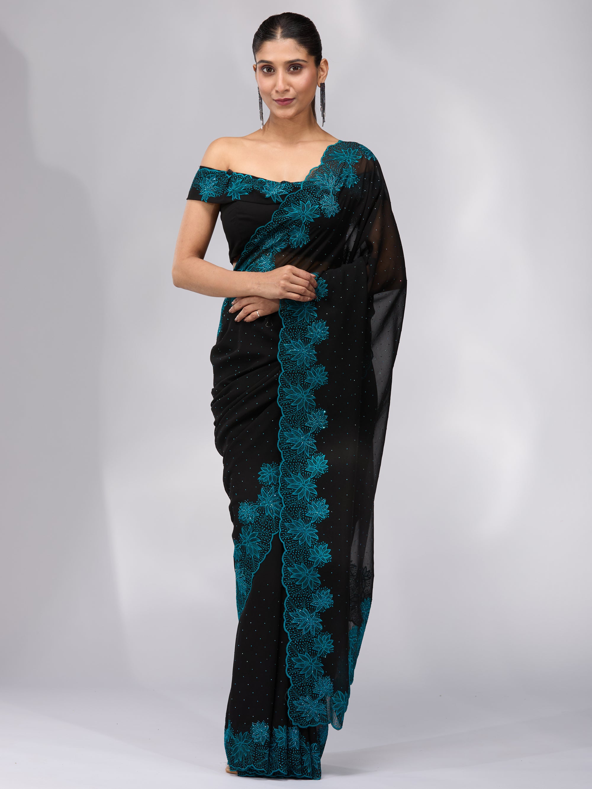 Moonlit Garden - Black & Blue