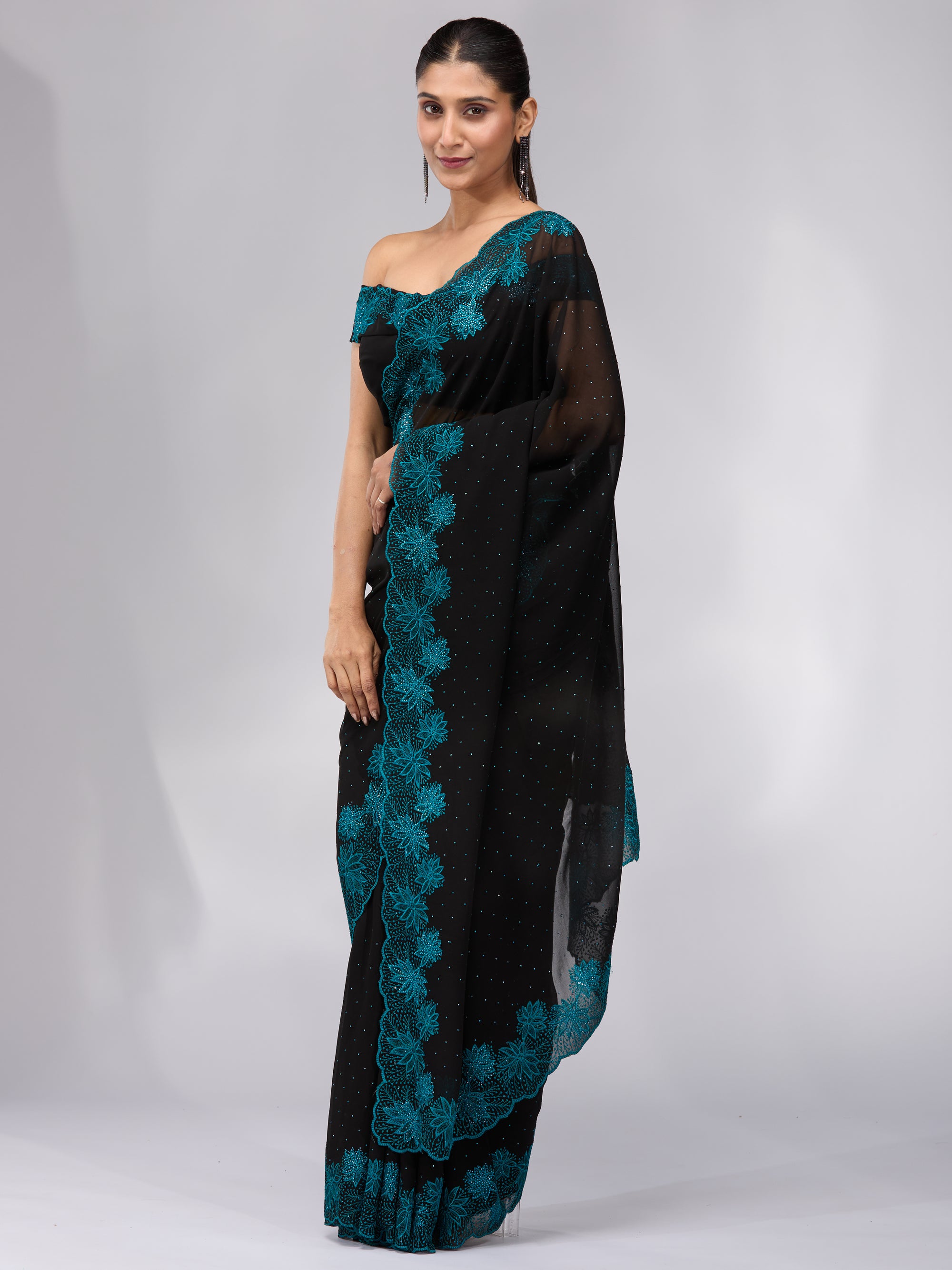 Moonlit Garden - Black & Blue