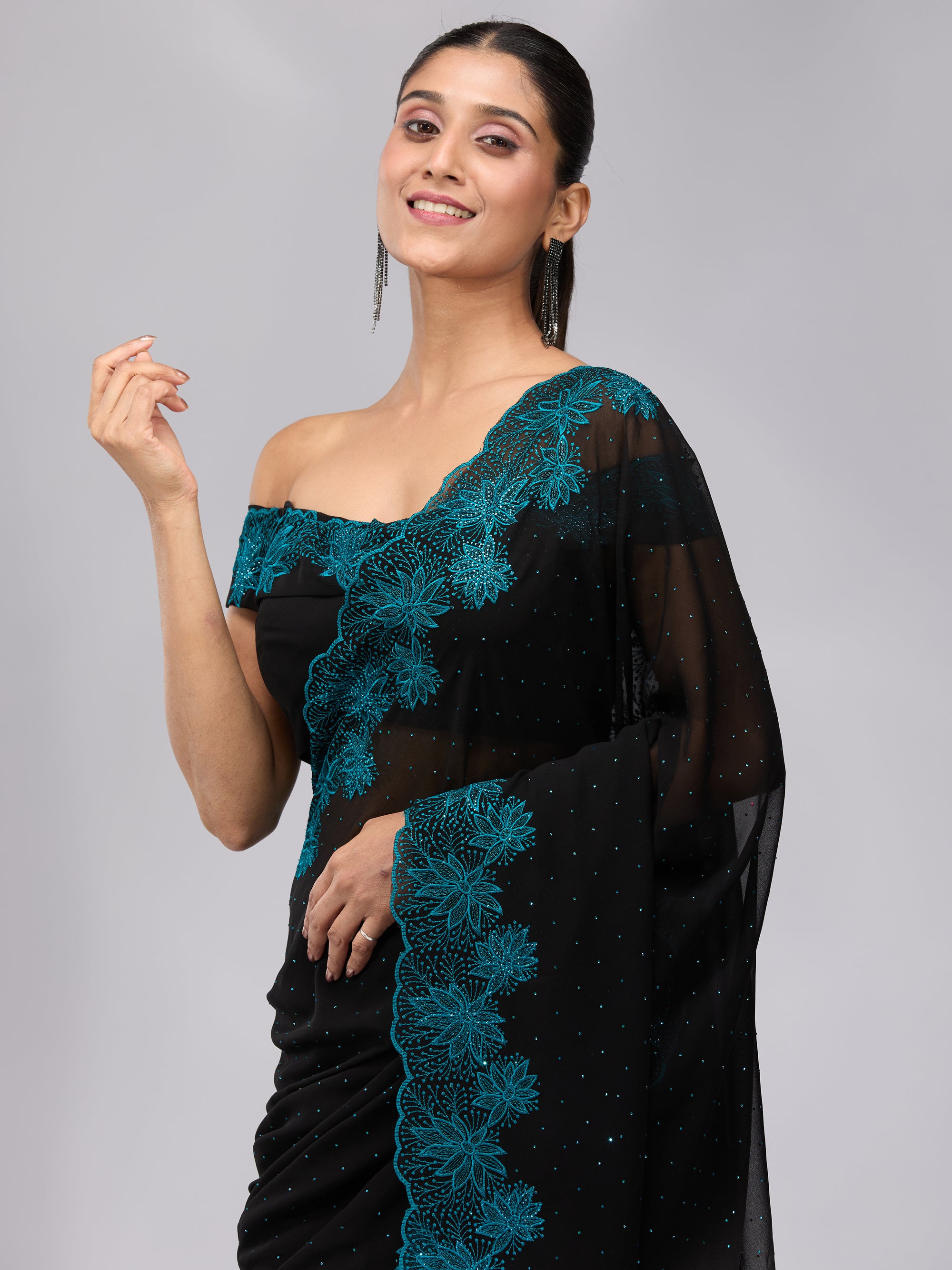 Moonlit Garden - Black & Blue