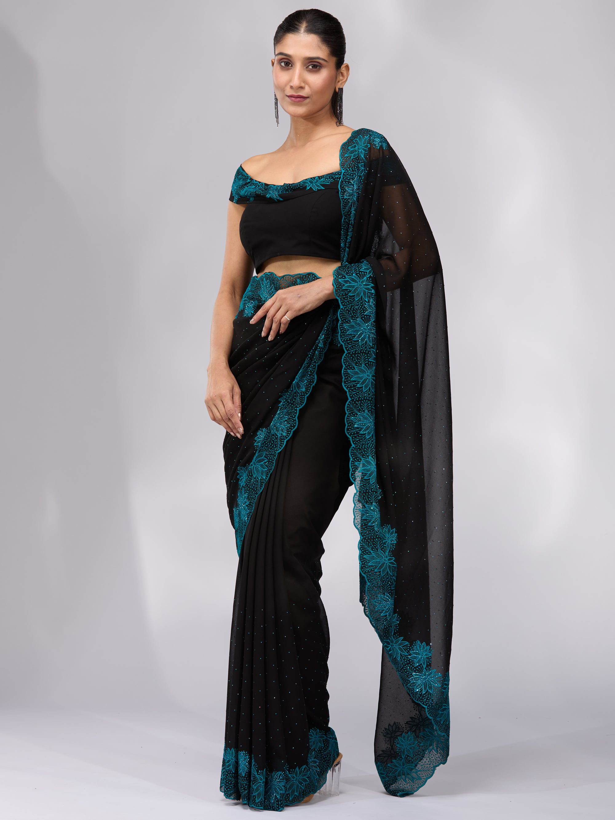 Moonlit Garden - Black & Blue