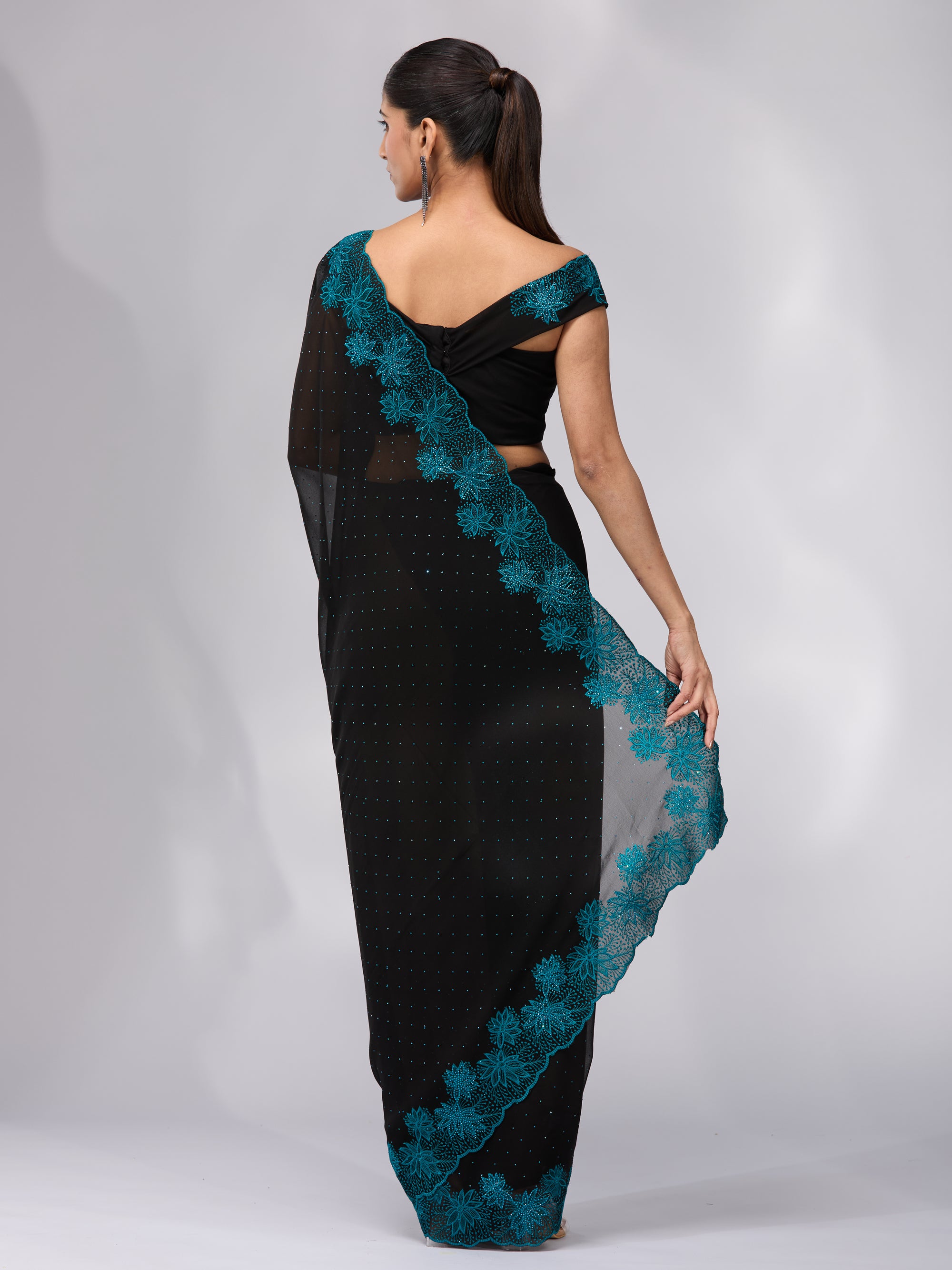 Moonlit Garden - Black & Blue