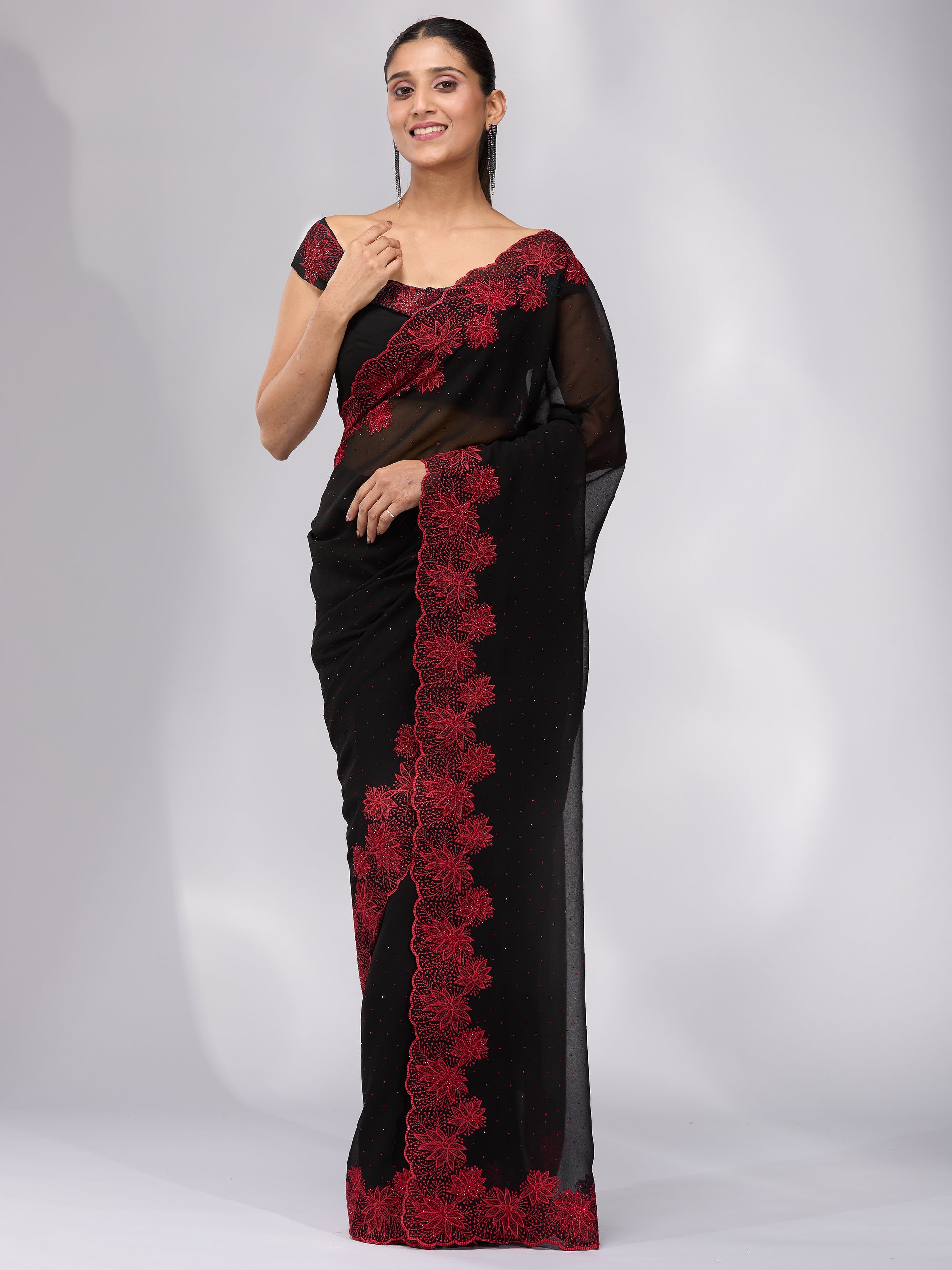 Moonlit Garden - Black & Red