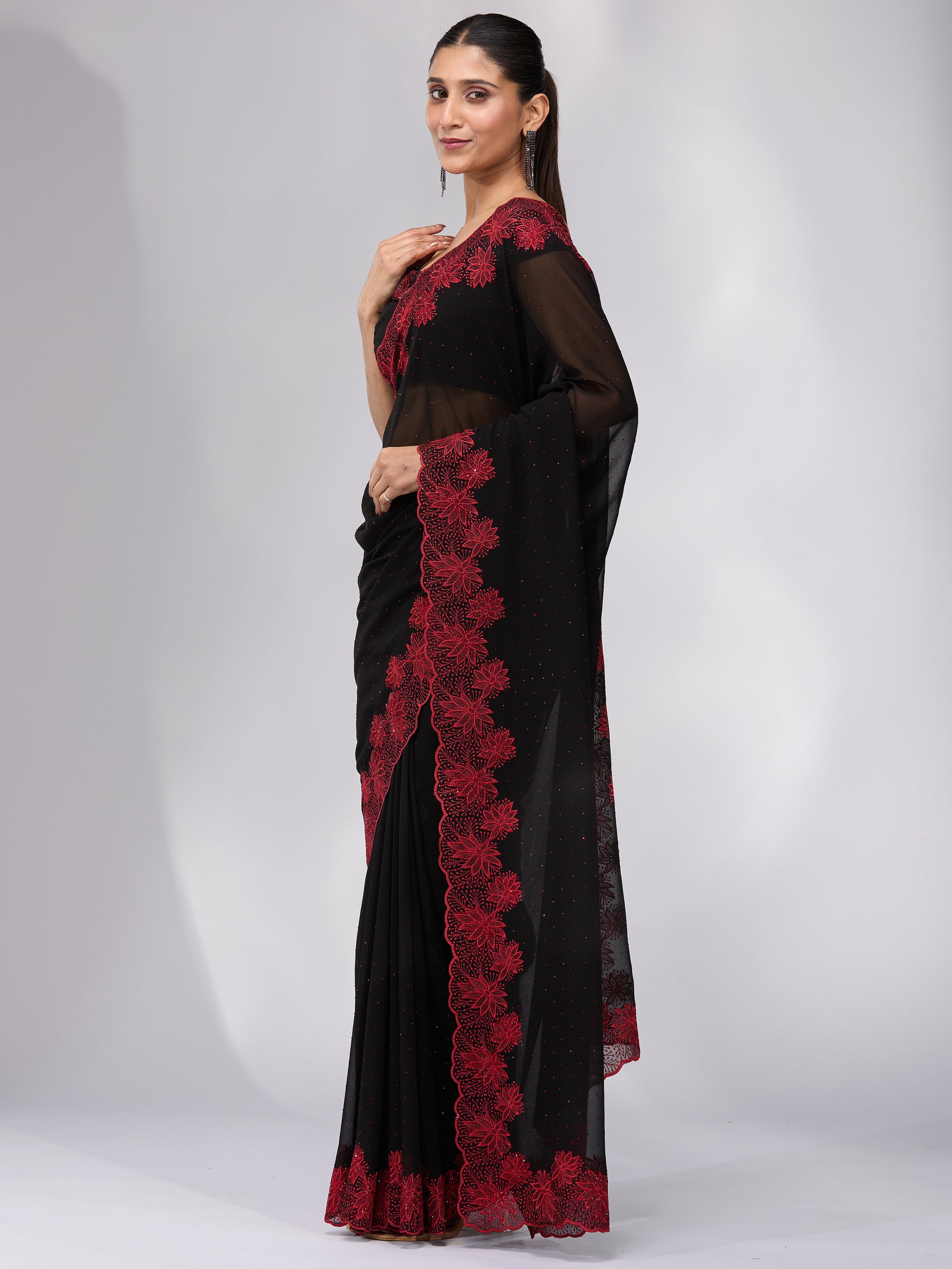 Moonlit Garden - Black & Red