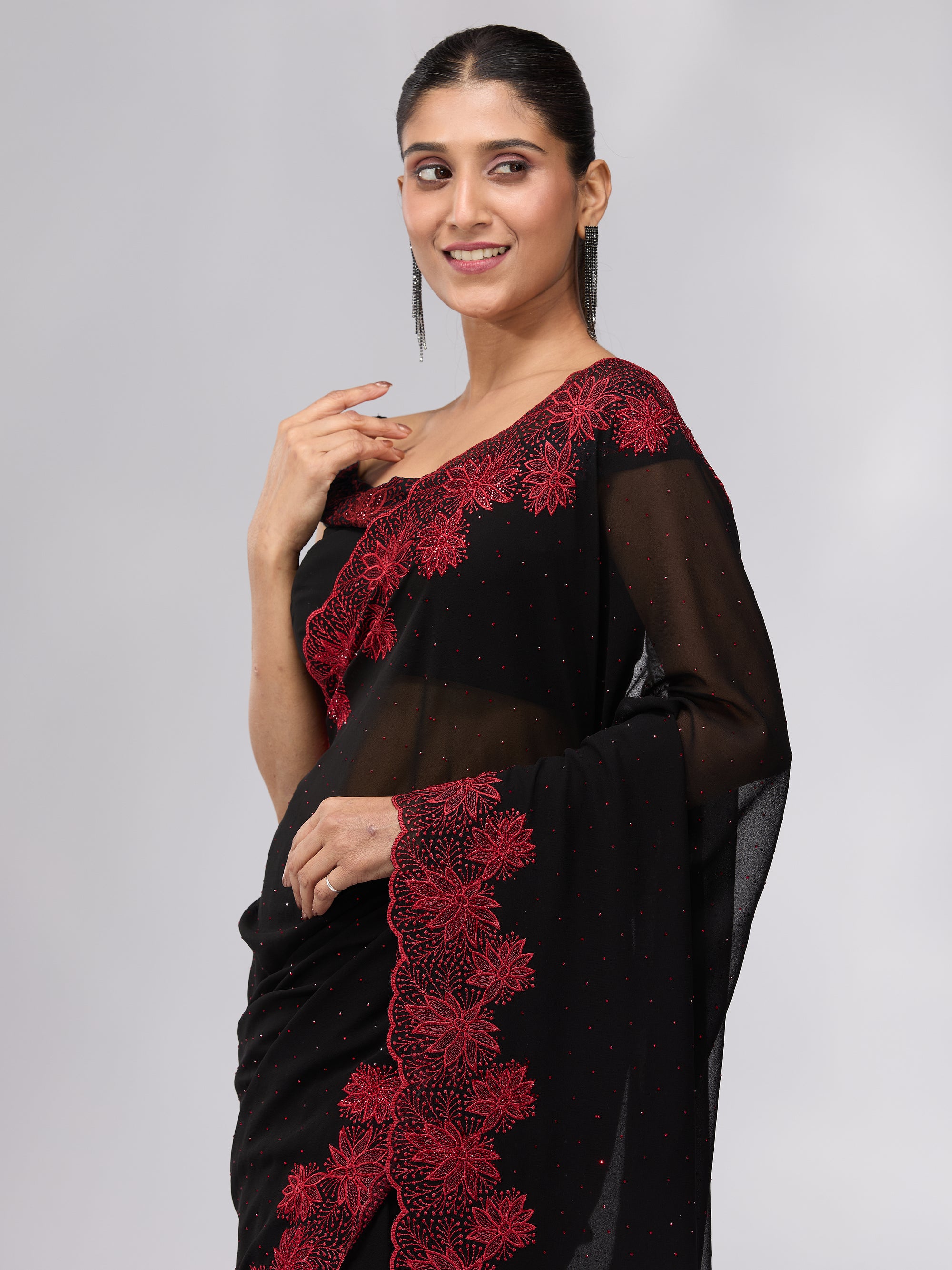 Moonlit Garden - Black & Red