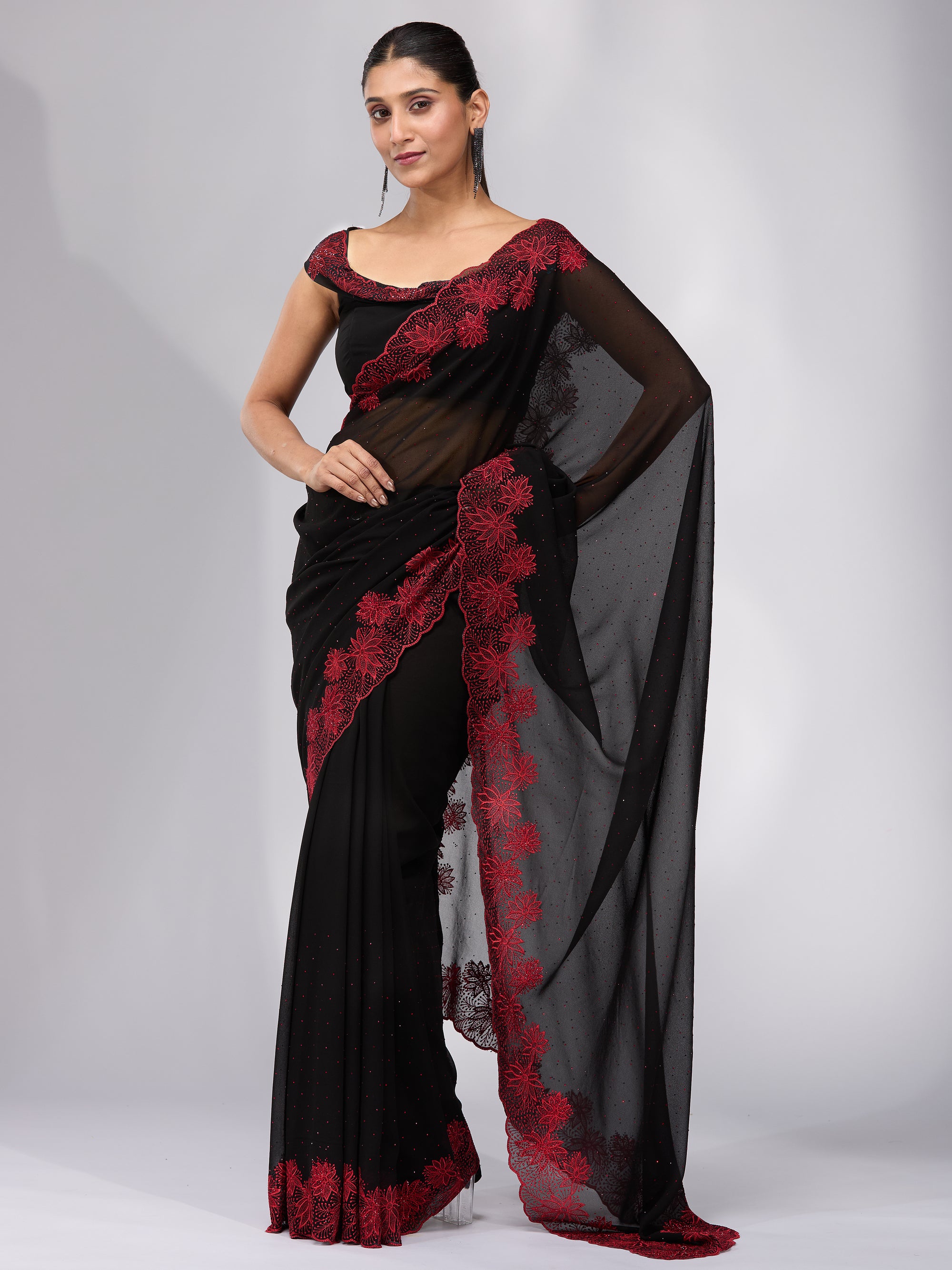 Moonlit Garden - Black & Red
