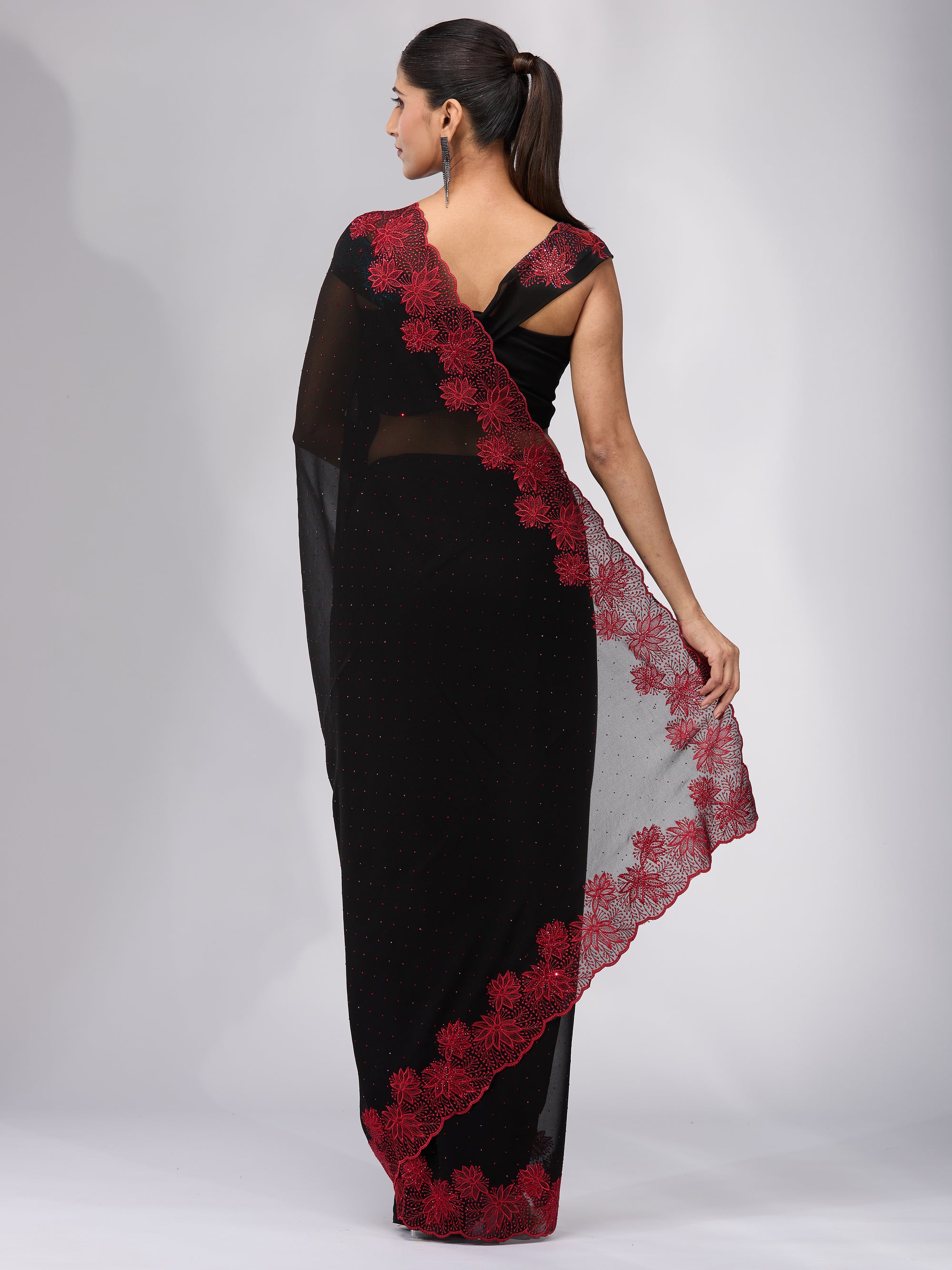 Moonlit Garden - Black & Red