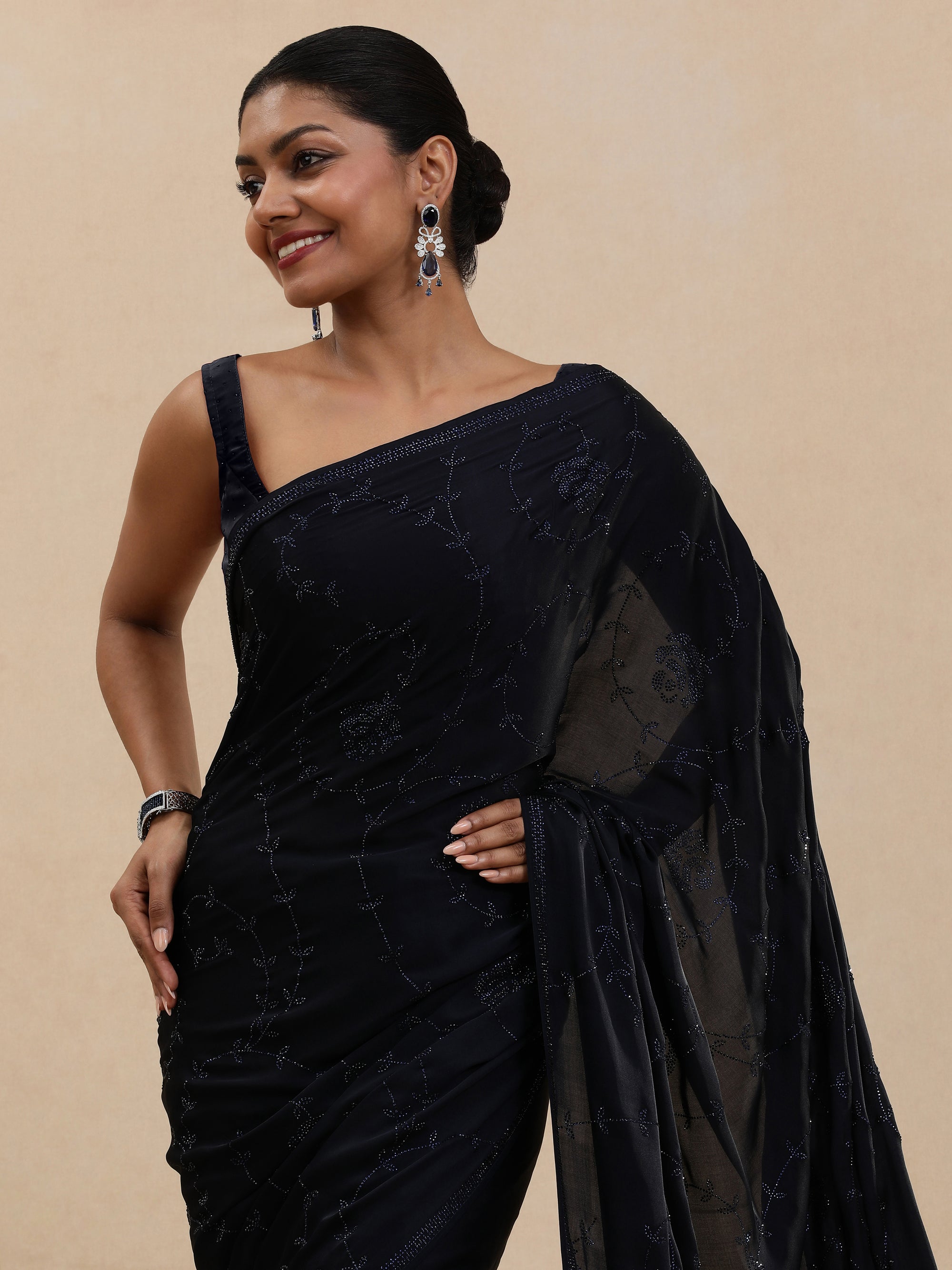 Rose Garden - Navy Blue