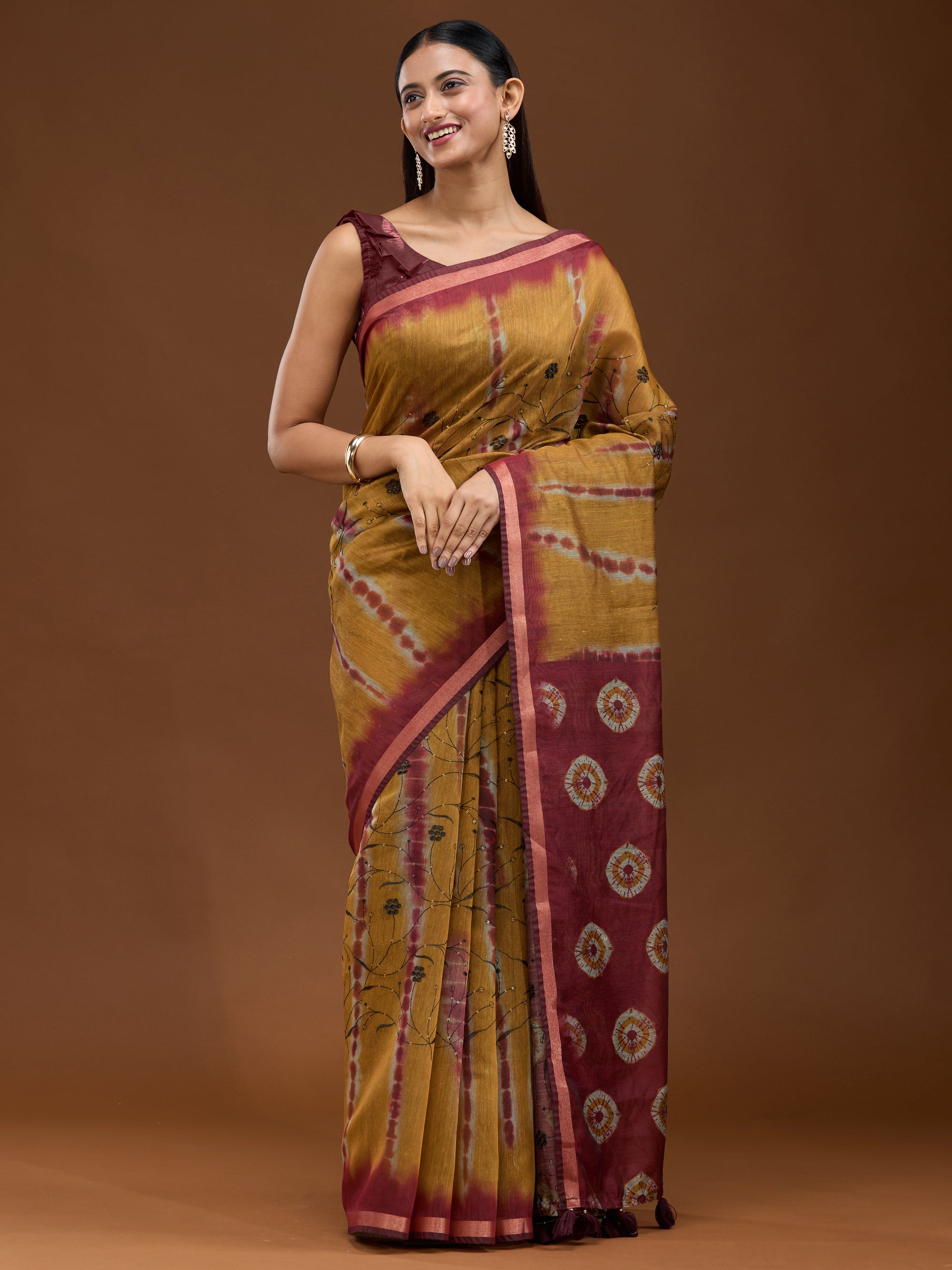 Pleasant Hues - Yellow Maroon
