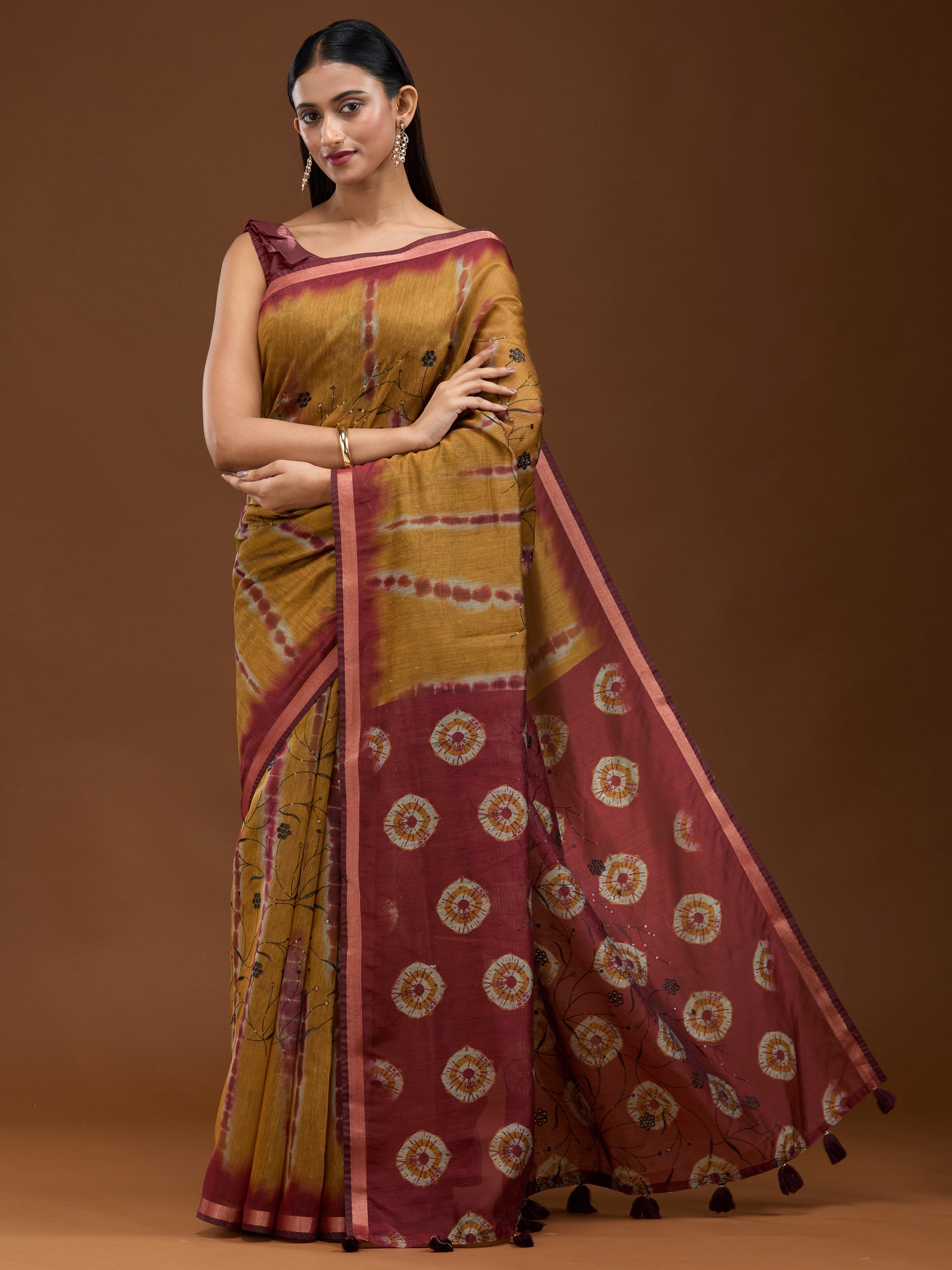 Pleasant Hues - Yellow Maroon