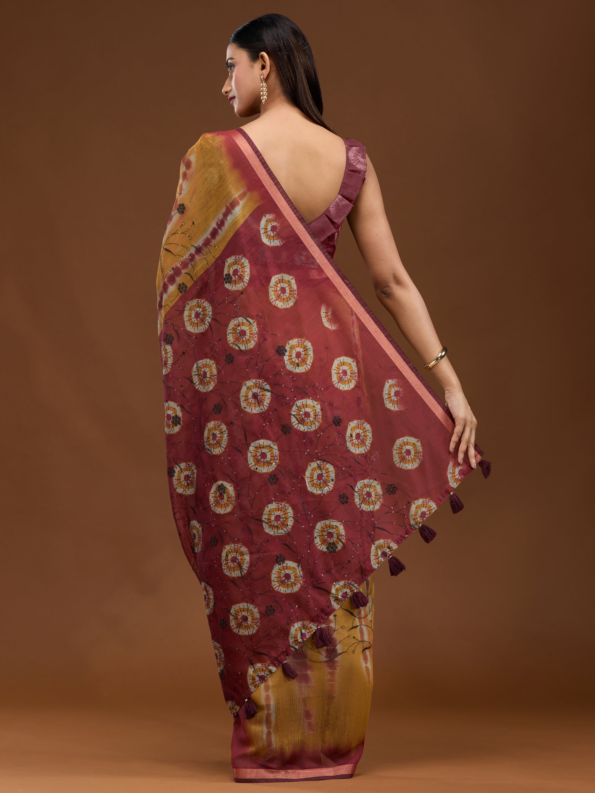 Pleasant Hues - Yellow Maroon