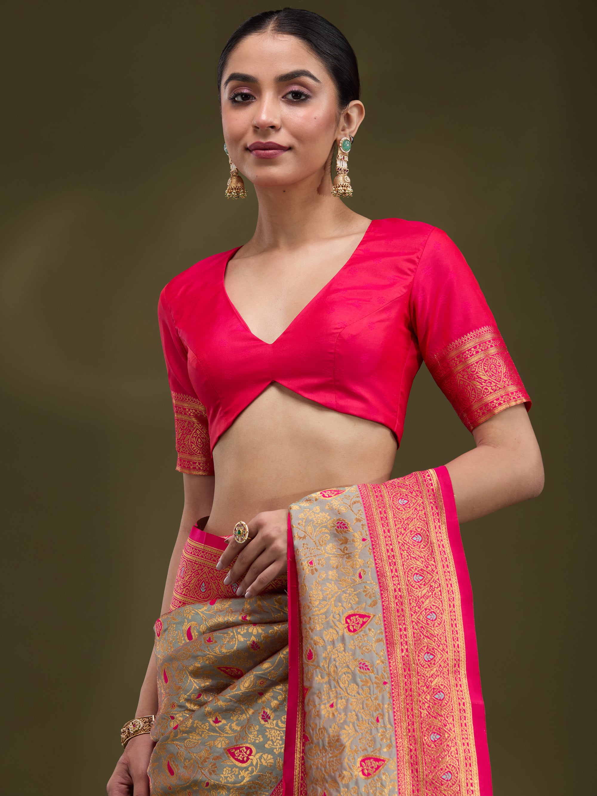 Sarika - Grey &amp; Rani Pink