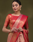 Rukmini - Peach & Red