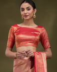 Rukmini - Peach & Red