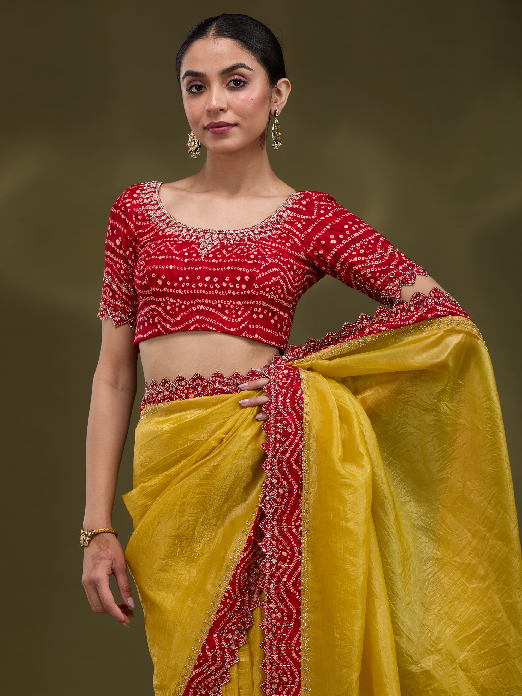 Gayatri - Yellow &amp; Maroon