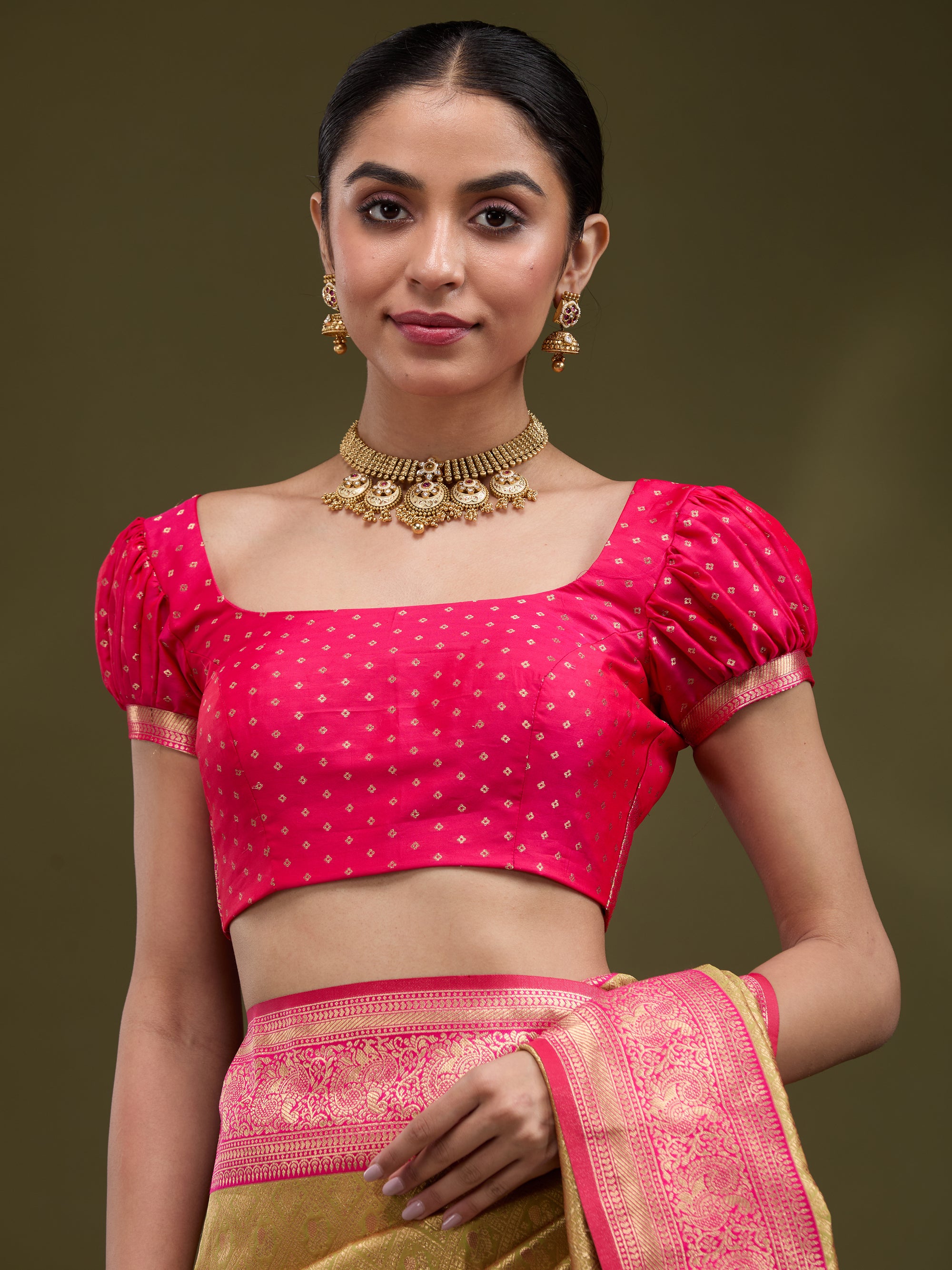 Harini - Mehendi Green &amp; Pink