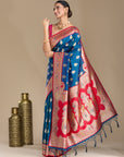 Lavanya - Blue & Red